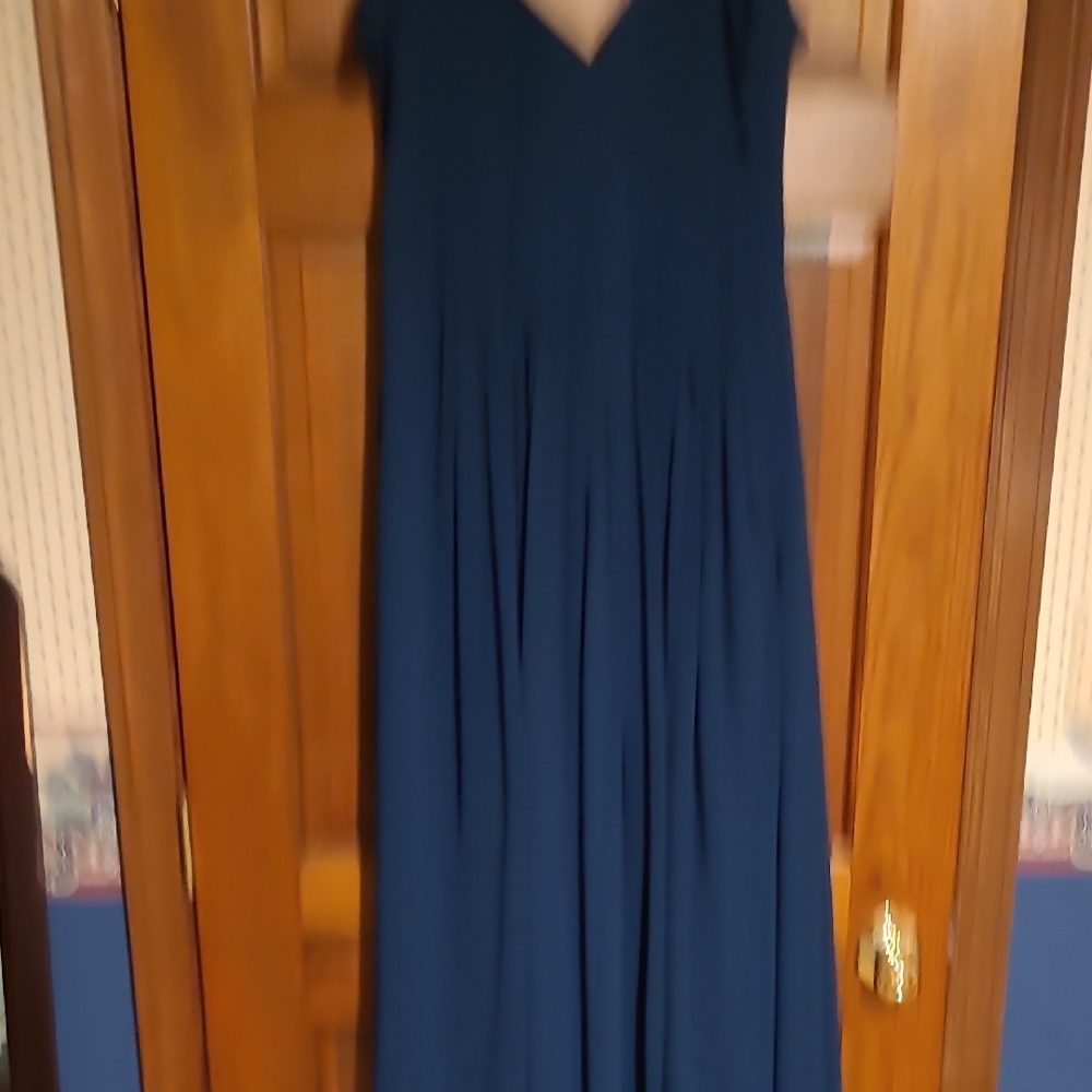 Lulu's Blue Sleeveless V-Neck Maxi Dress for Weddings